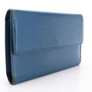 Louis Vuitton Porte Tresor Toledo Blue Leather